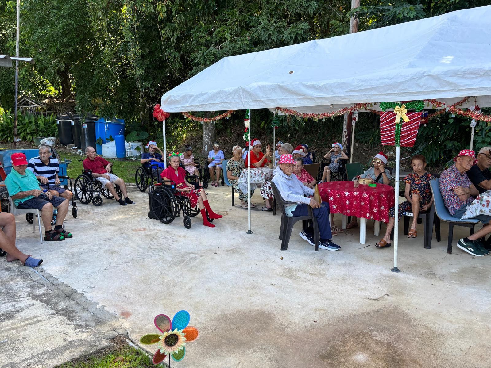 Celebración decembrina al aire libre